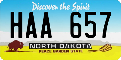 ND license plate HAA657