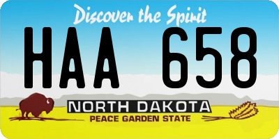 ND license plate HAA658