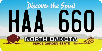 ND license plate HAA660