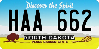 ND license plate HAA662