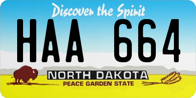 ND license plate HAA664