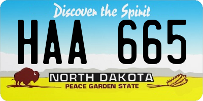 ND license plate HAA665