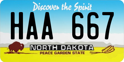 ND license plate HAA667