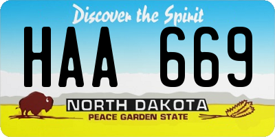 ND license plate HAA669