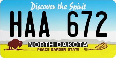 ND license plate HAA672