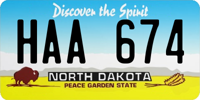 ND license plate HAA674
