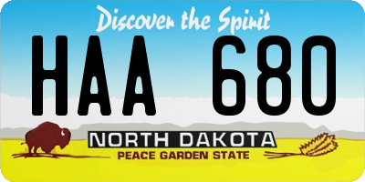 ND license plate HAA680