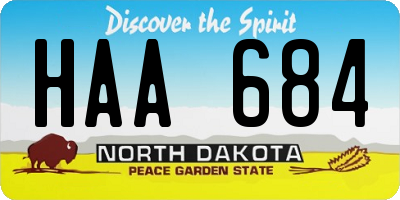 ND license plate HAA684