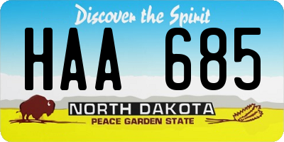 ND license plate HAA685