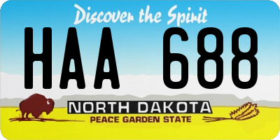 ND license plate HAA688