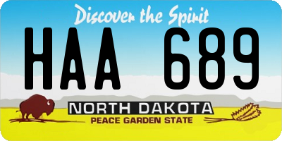 ND license plate HAA689