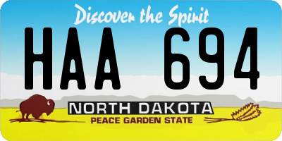 ND license plate HAA694