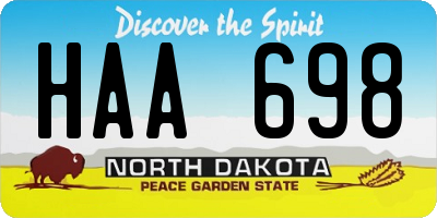 ND license plate HAA698