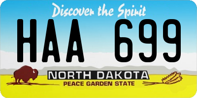 ND license plate HAA699