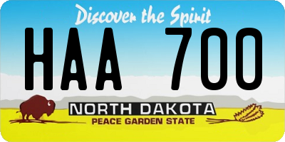ND license plate HAA700