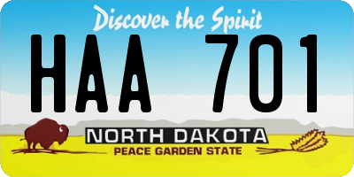 ND license plate HAA701