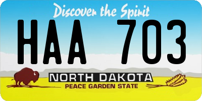 ND license plate HAA703