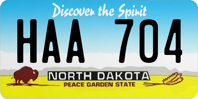 ND license plate HAA704