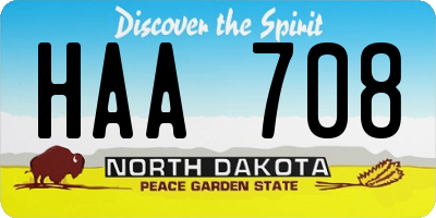 ND license plate HAA708