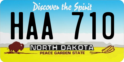 ND license plate HAA710