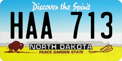 ND license plate HAA713