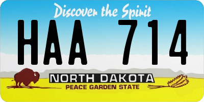 ND license plate HAA714