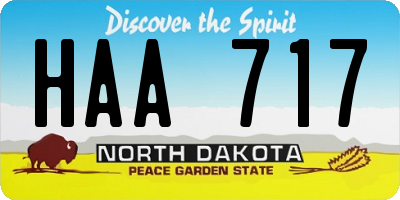 ND license plate HAA717