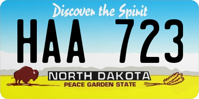 ND license plate HAA723