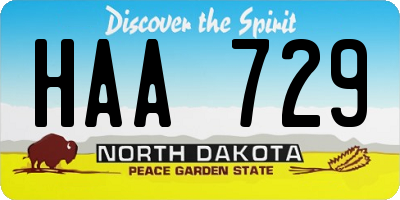 ND license plate HAA729