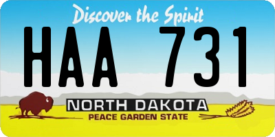 ND license plate HAA731