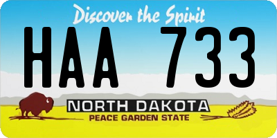 ND license plate HAA733
