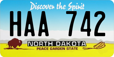 ND license plate HAA742