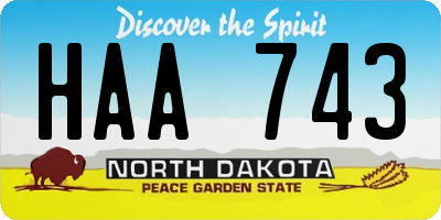 ND license plate HAA743