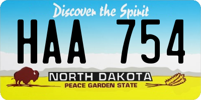 ND license plate HAA754