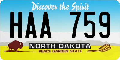 ND license plate HAA759