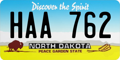 ND license plate HAA762