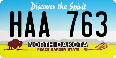 ND license plate HAA763