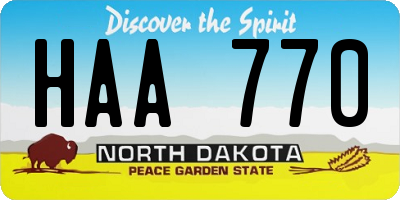 ND license plate HAA770