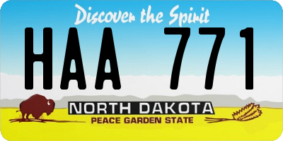 ND license plate HAA771