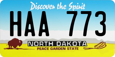 ND license plate HAA773