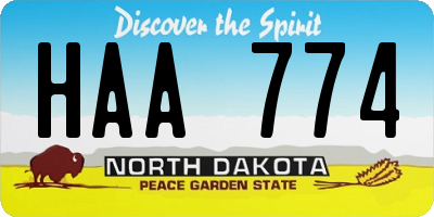 ND license plate HAA774