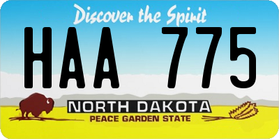 ND license plate HAA775