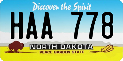 ND license plate HAA778