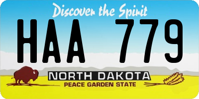 ND license plate HAA779