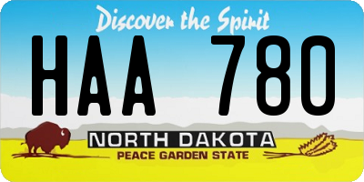 ND license plate HAA780