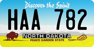 ND license plate HAA782