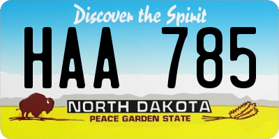 ND license plate HAA785