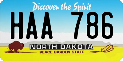 ND license plate HAA786