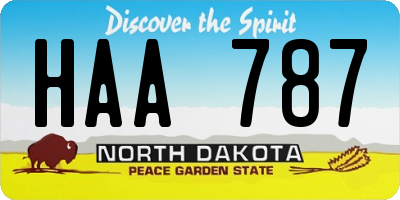 ND license plate HAA787