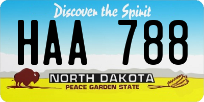 ND license plate HAA788